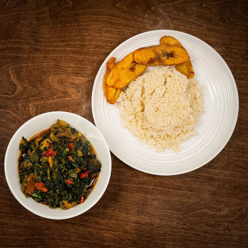 White rice with chicken melody Nigerian combo plate at Village Pot Winnipeg
